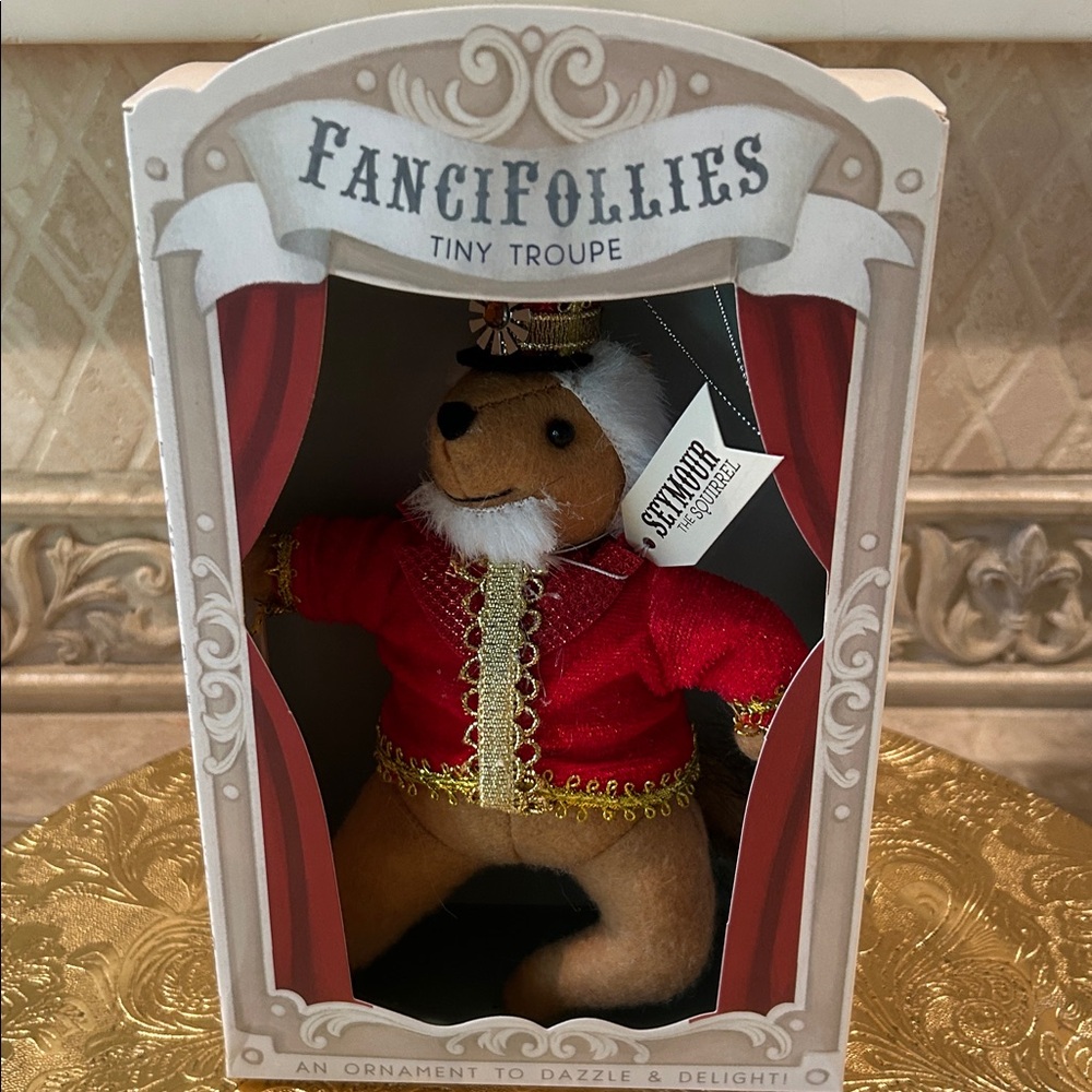 NIB Demdaco Fanci Follies Tiny Troupe Seymour the Squirrel 8” Ornament